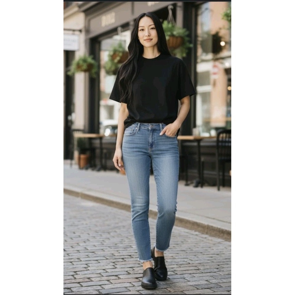 Polo Ralph Lauren Women's SZ 30 Blue The Tompkins Mid-Rise Skinny Jeans Fringe